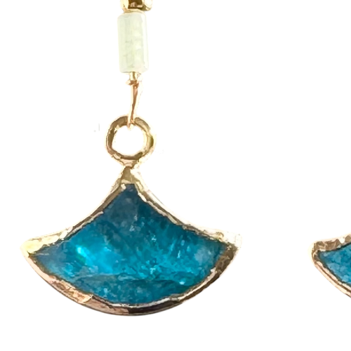 Apatite gold electroplated earrings