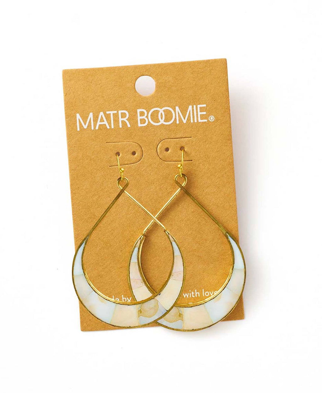 Rajani Crescent Mother of Pearl Hoop Earrings