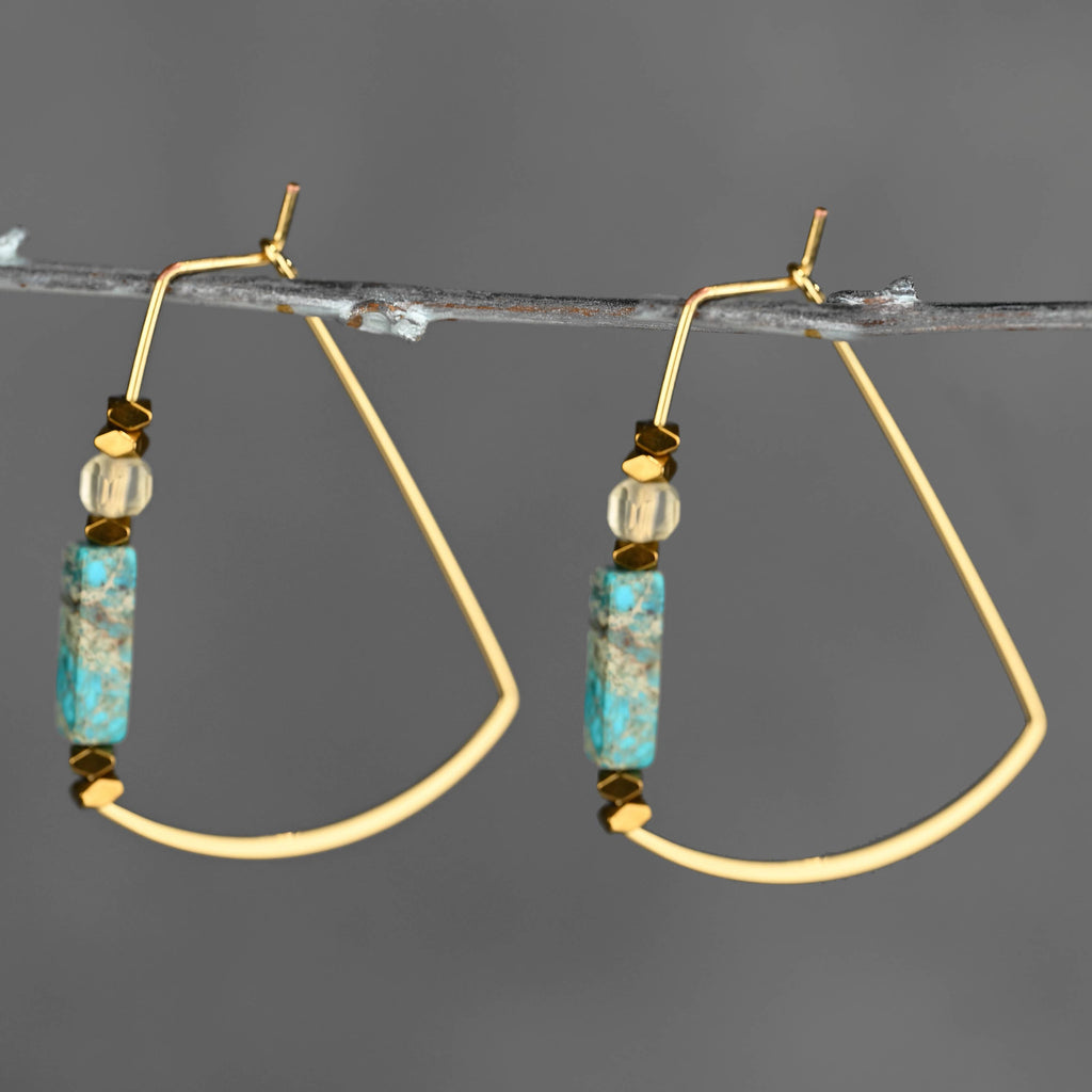 Modern Trapezoid Wire Shape w/ Semi Precious Combinations