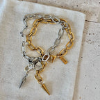 Spike Charm Chain Bracelet – Gold or Silver