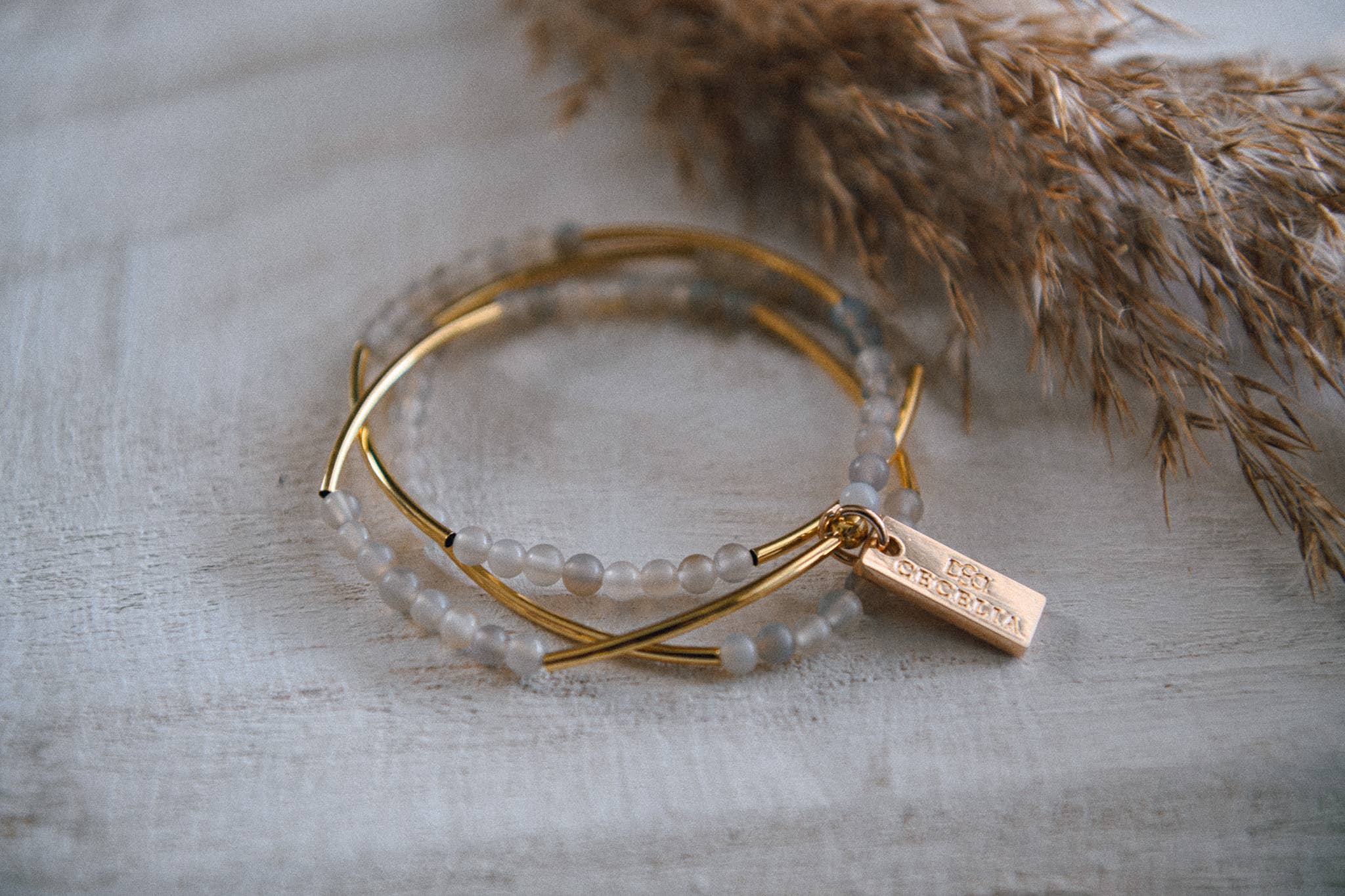 Gemstone and Gold Plated Triple Wrap Bracelets