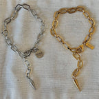 Spike Charm Chain Bracelet – Gold or Silver