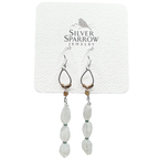 Moonstone Dangle Textile Earrings