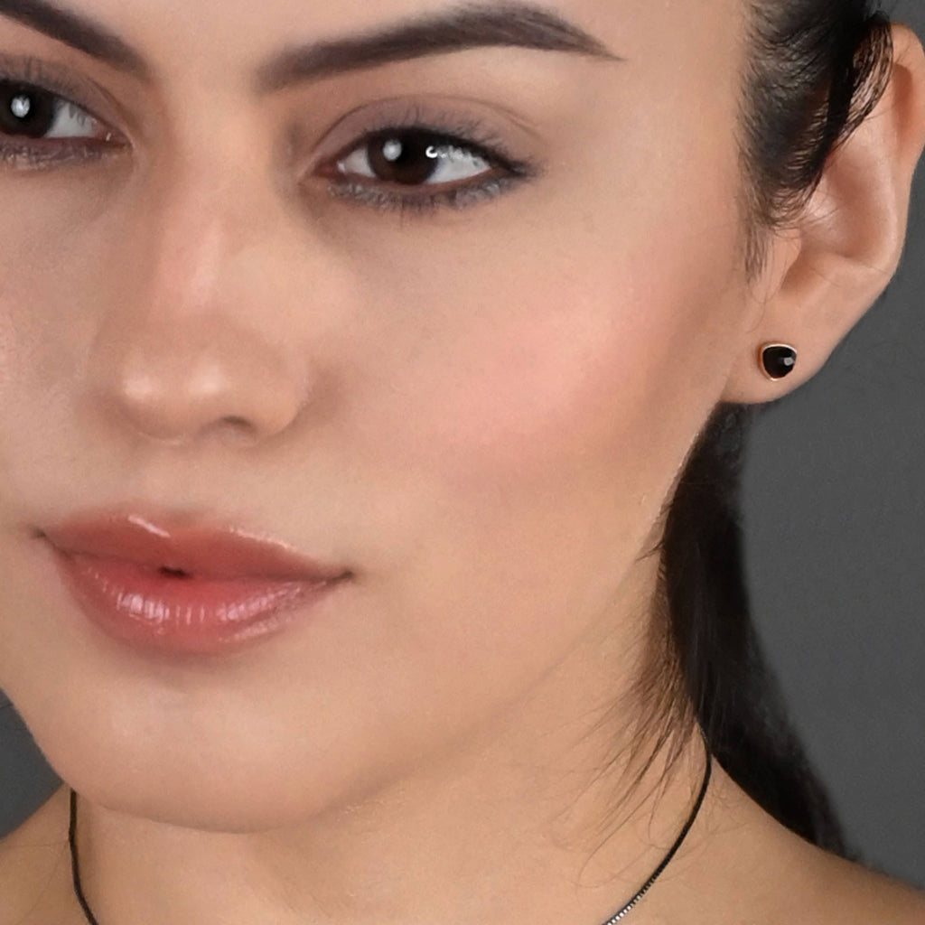Minimalist Semi Precious Triangle Gemstone Studs (5mm)