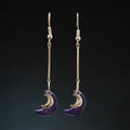 Double Moon Drop Earrings