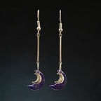 Double Moon Drop Earrings