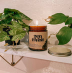 Zen Forest 8 oz amber jar coconut wax candle