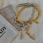 Spike Charm Chain Bracelet – Gold or Silver