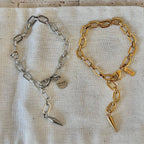 Spike Charm Chain Bracelet – Gold or Silver