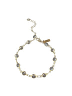 Gold Filled Smoky Crystal Bracelet  Delicate Layering Bracet
