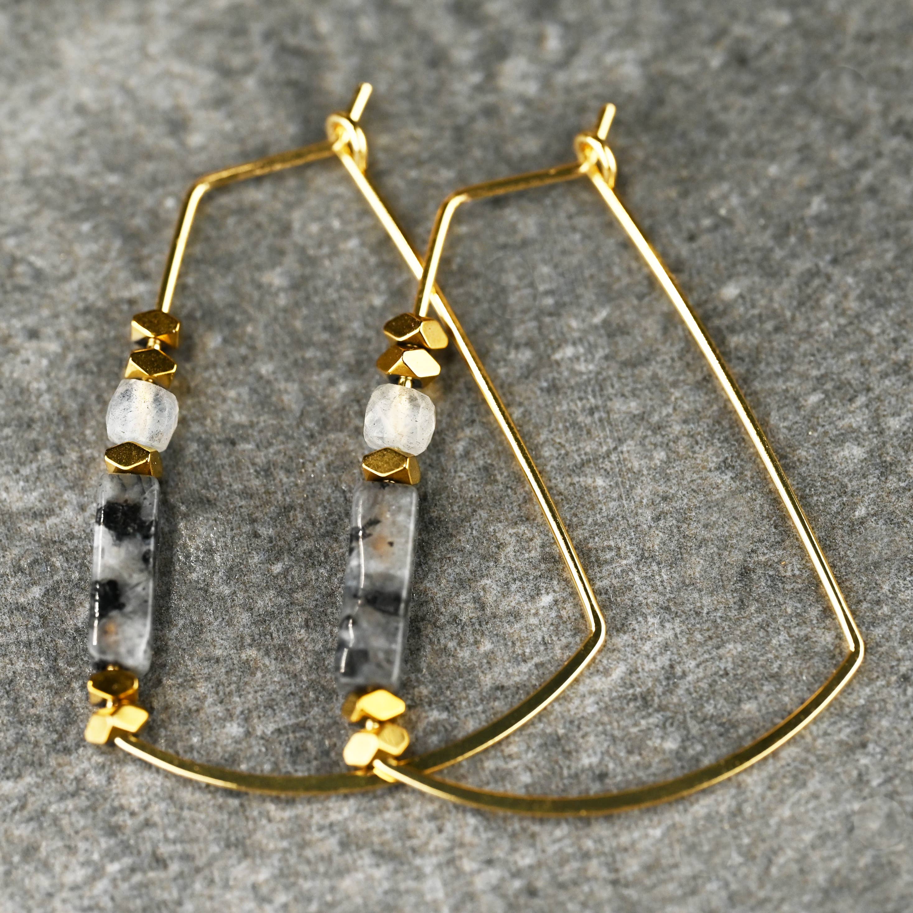 Modern Trapezoid Wire Shape w/ Semi Precious Combinations