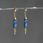 Huggie w/ Semi-Precious Stone Drop Earrings