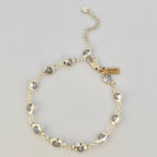 Gold Filled Smoky Crystal Bracelet  Delicate Layering Bracet
