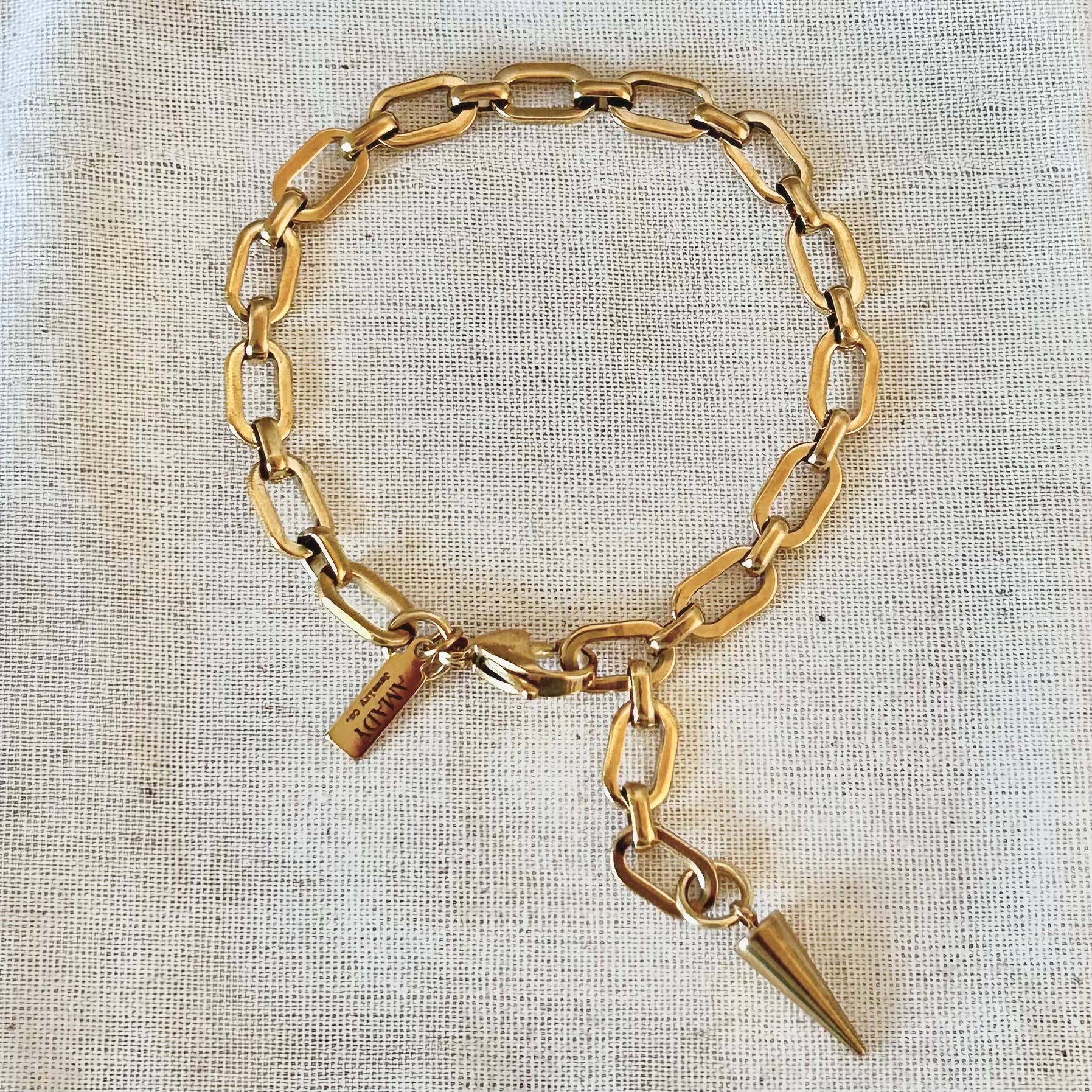 Spike Charm Chain Bracelet – Gold or Silver