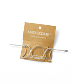 Indukala Moon Phase Hair Slide with Stick - Silver
