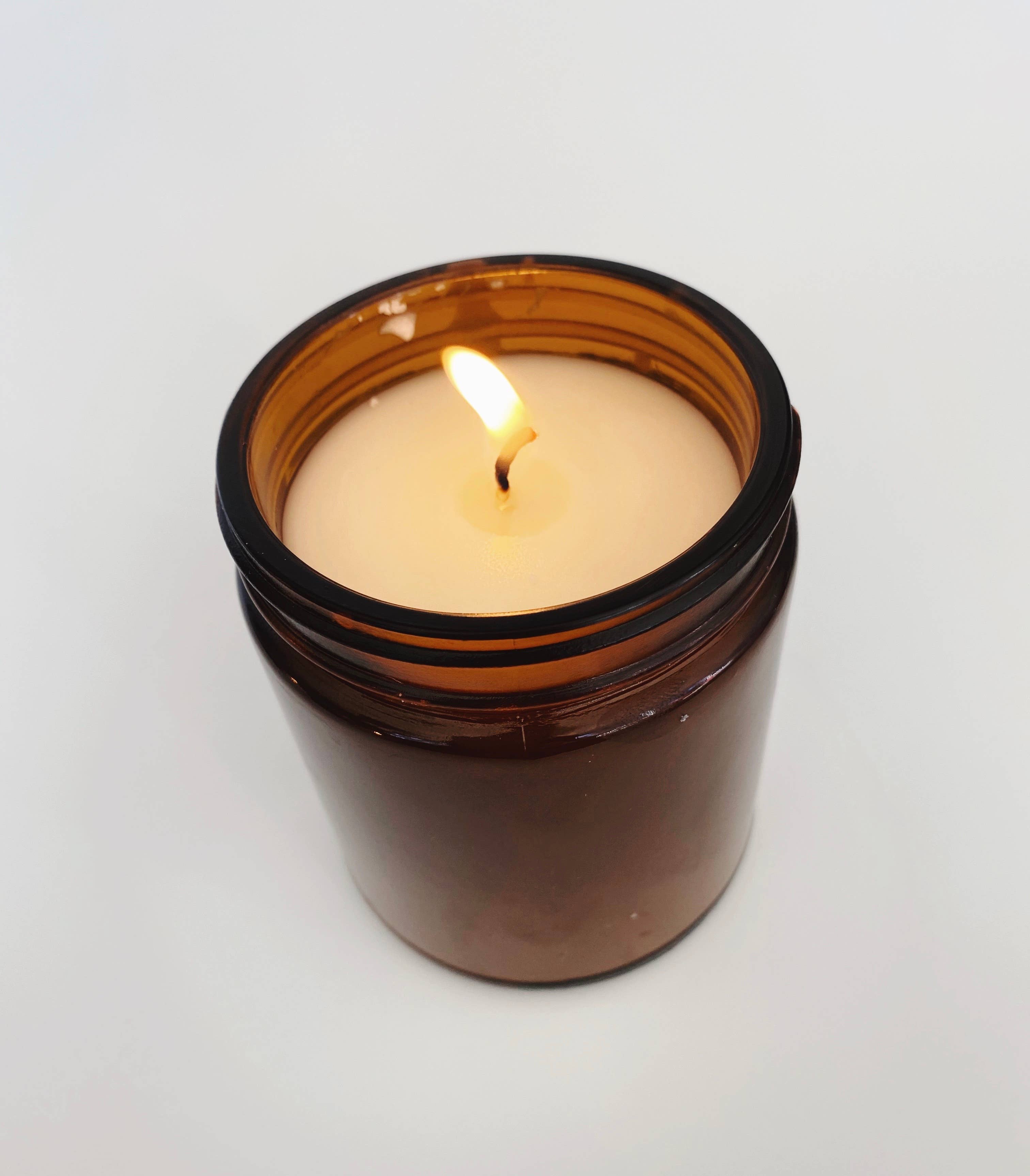 Golden Hour 8 oz coconut wax amber jar candle