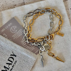 Spike Charm Chain Bracelet – Gold or Silver