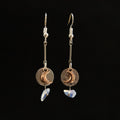 Mixed Metal Moon Earrings