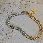 Two Tone Chain Bracelet, Gold and Silver Ombre gold-plated