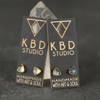 Minimalist Semi Precious Triangle Gemstone Studs (5mm)