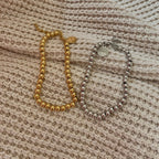 Gold or Silver Beaded adjustable bracelet waterproof