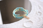 Gemstone and Gold Plated Triple Wrap Bracelets