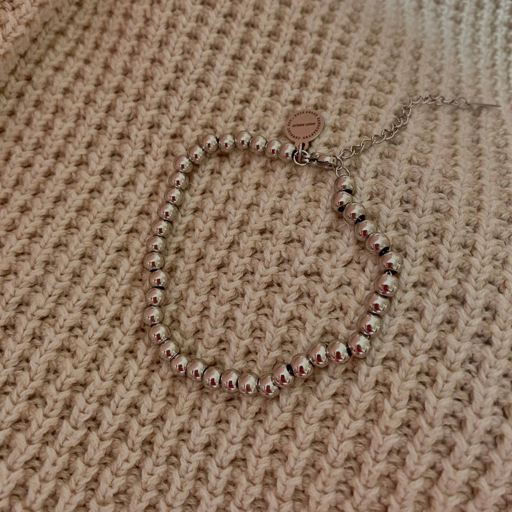 Gold or Silver Beaded adjustable bracelet waterproof