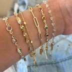 Gold Filled Smoky Crystal Bracelet  Delicate Layering Bracet