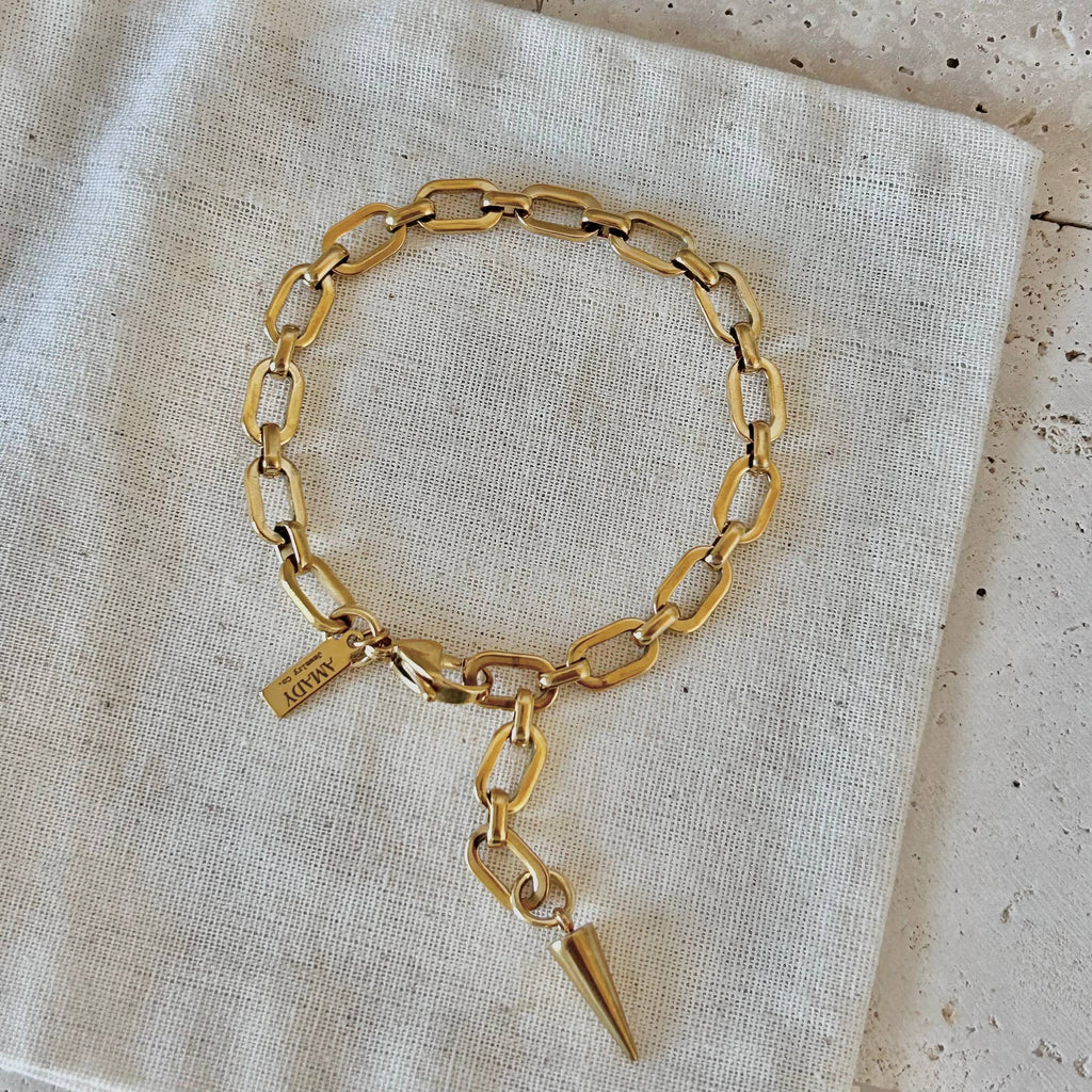 Spike Charm Chain Bracelet – Gold or Silver