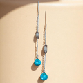 Turquoise sterling threaders with ethiopian opal