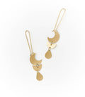 Rajani Moon Phase Gold Drop Earrings
