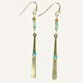Gold drop earrings with mixed stones