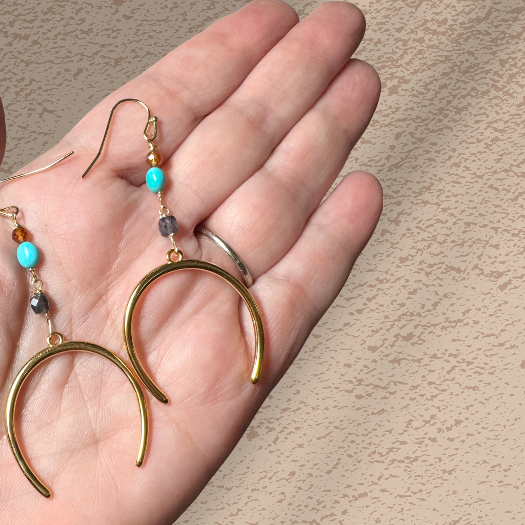 Golden Southwest Horseshoe Earrings