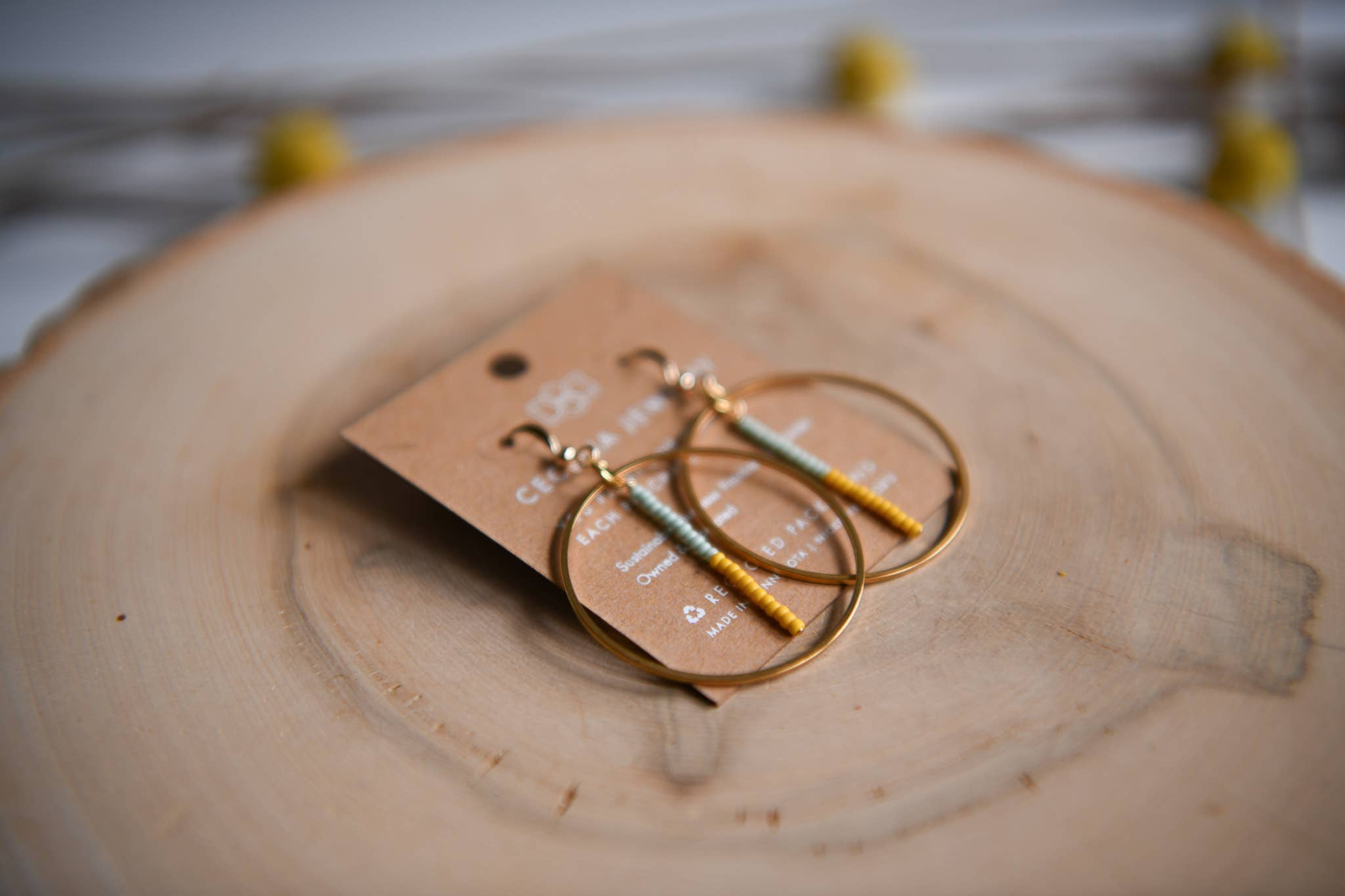 Seed Bead and Gold Hoop Lightweight Earrings