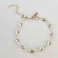 Gold Filled Smoky Crystal Bracelet  Delicate Layering Bracet