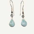 Larimar drops with labradorite earrings