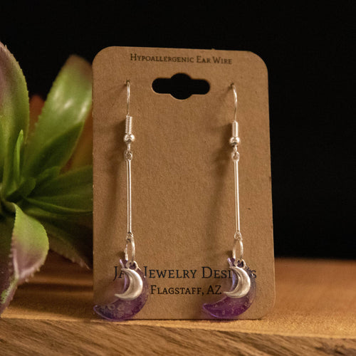 Double Moon Drop Earrings
