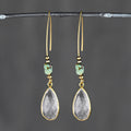 White Rutile Tear w/ Turquoise Jasper Earrings