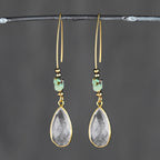 White Rutile Tear w/ Turquoise Jasper Earrings