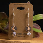 Mixed Metal Moon Earrings