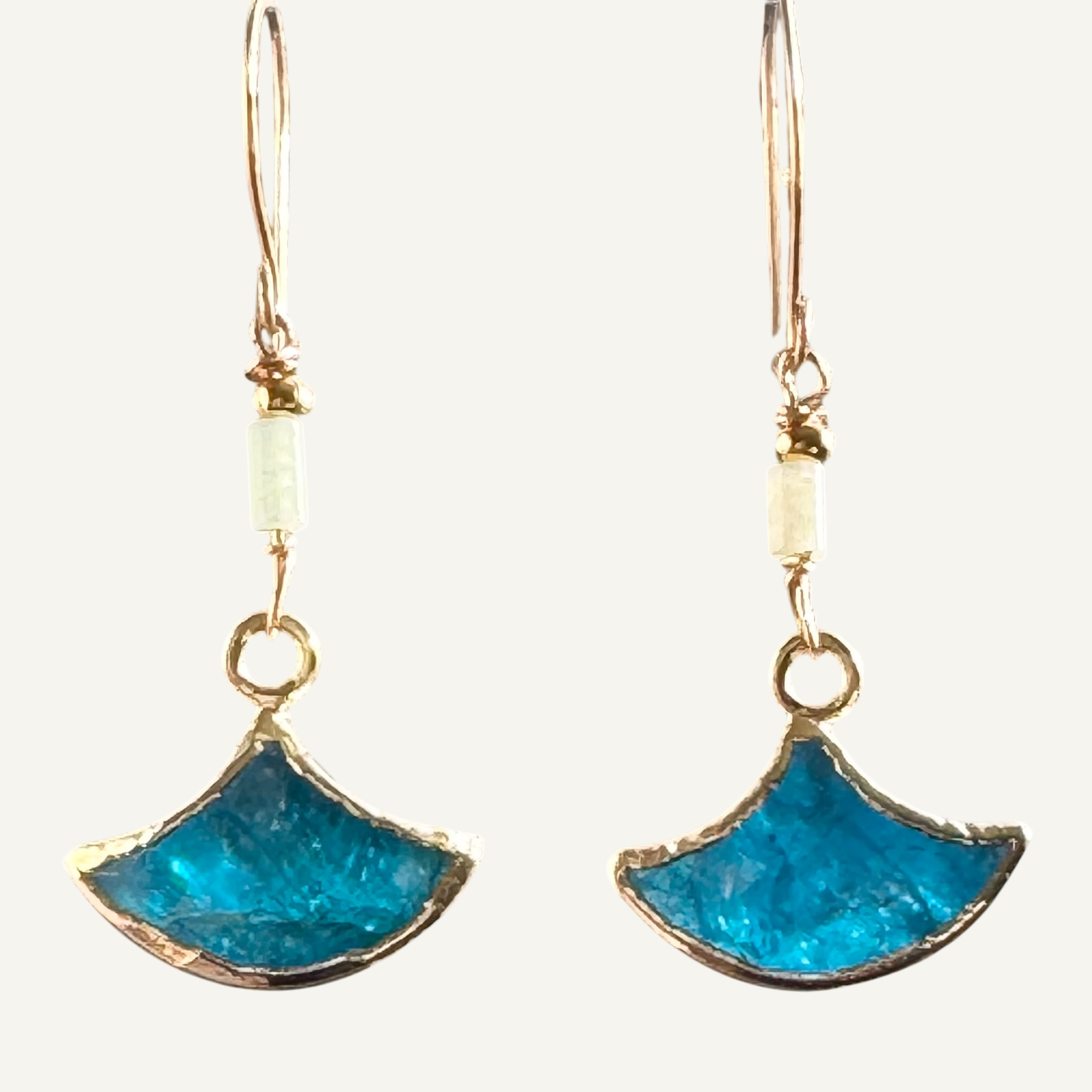 Apatite gold electroplated earrings