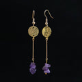 Long Amethyst Drop Earrings