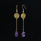 Long Amethyst Drop Earrings
