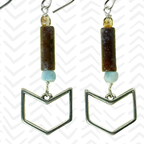 Silver Arrow with Fancy Jasper earrings