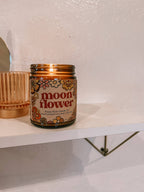 Moon flower 8 oz amber jar coconut wax candle