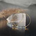 50mm Brass Hoops w/ Faceted Semi Precious Earrings